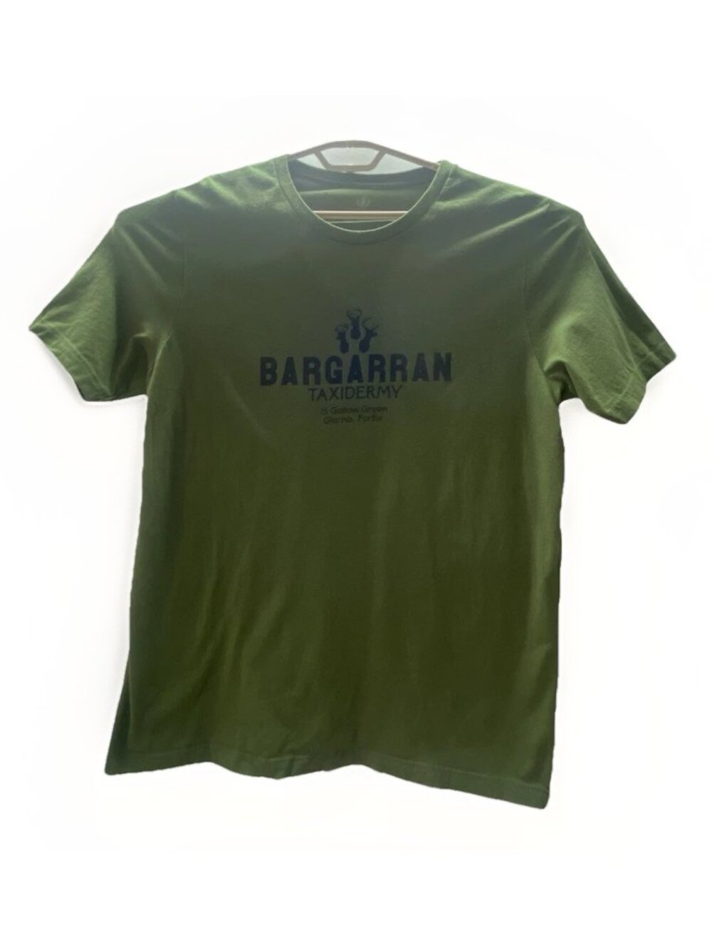 The McKittrick Hotel Mens Graphic T Shirt Green Bargarran Taxidermy Logo Size XL